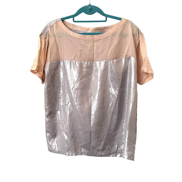 MM6 MAISON MARTIN MARGIELA Metallic Relaxed Blouse Sz44‎ (US8) - Picture 1 of 4